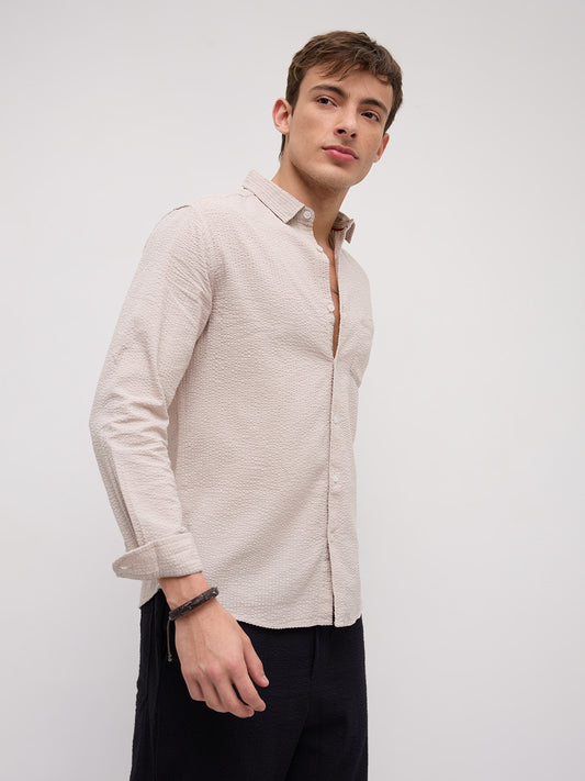 Soft Dune Seersucker Summer Essential Shirt