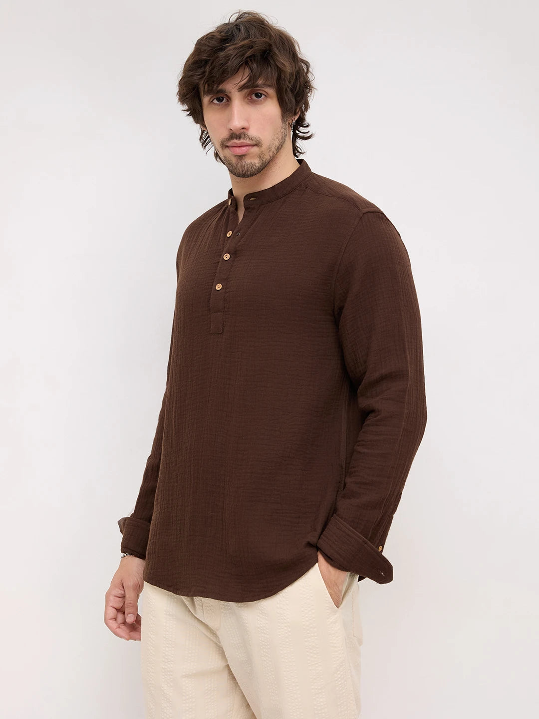 Timeless Espresso Brown Double Cloth Kurta