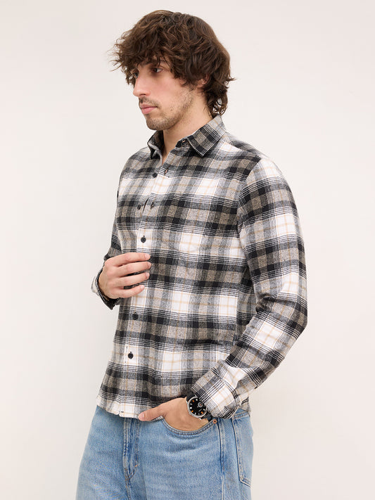 Multicolor Plaid Checks Flannel Shirt