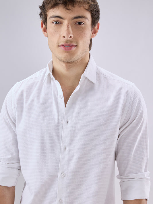 Pearl White Textured Shirt