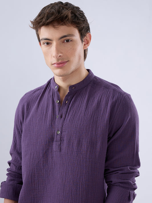 Kalamata Purple Double Cloth Kurta