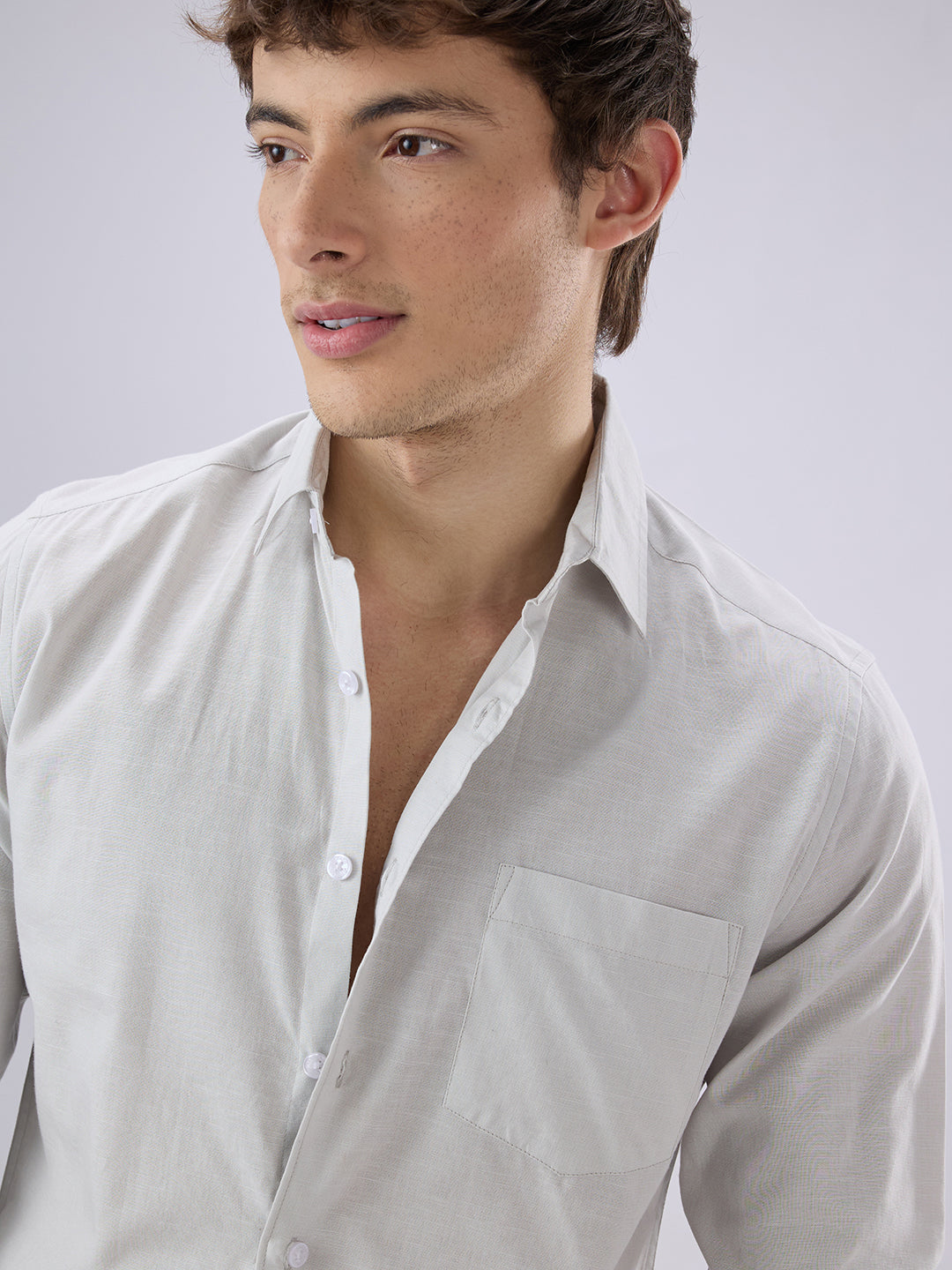 Solid Cloud Grey Shirt