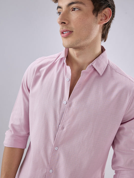 Carnation Pink Textured Everyday Shirt