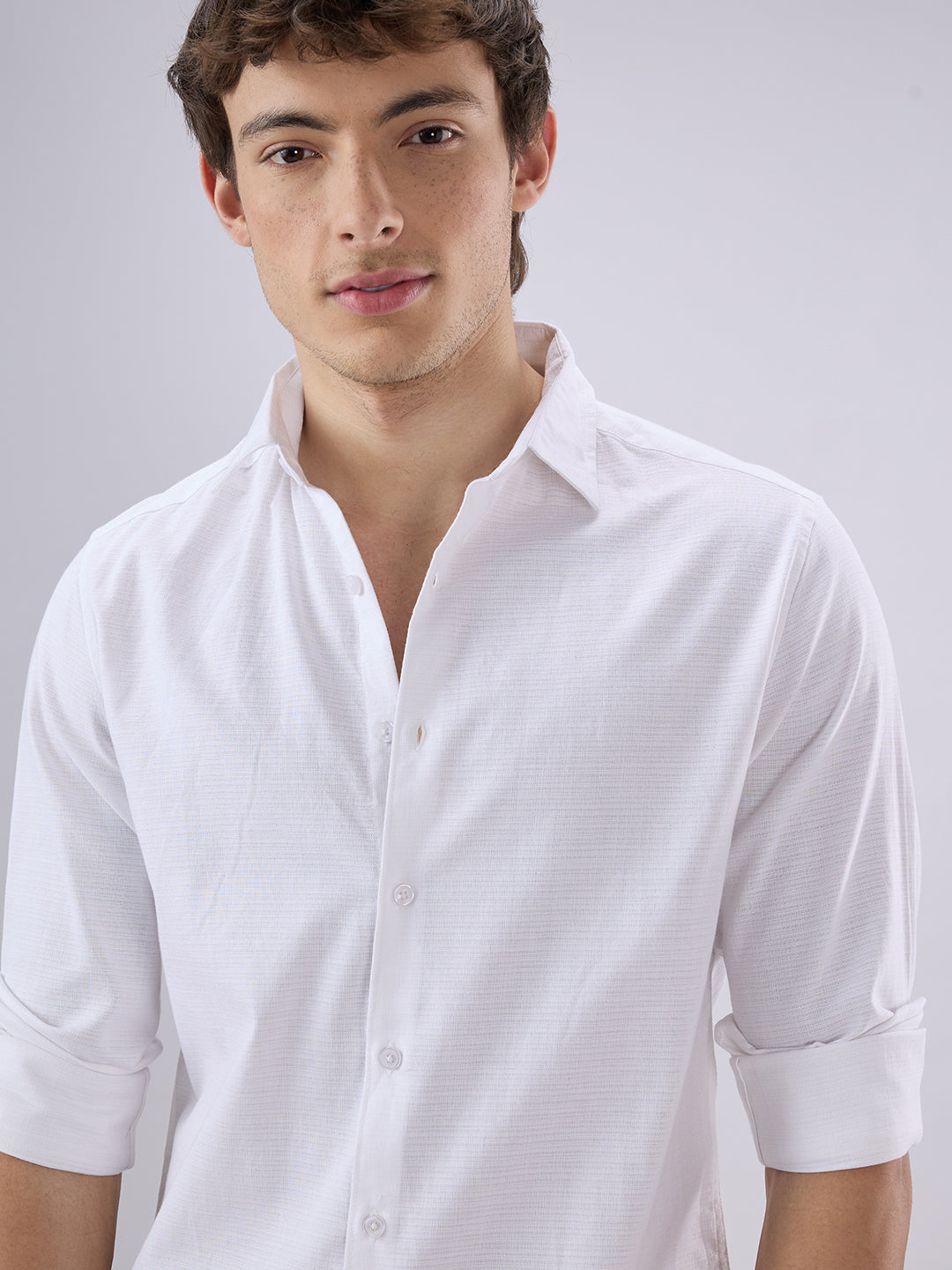 Pearl White Textured Everyday Shirt