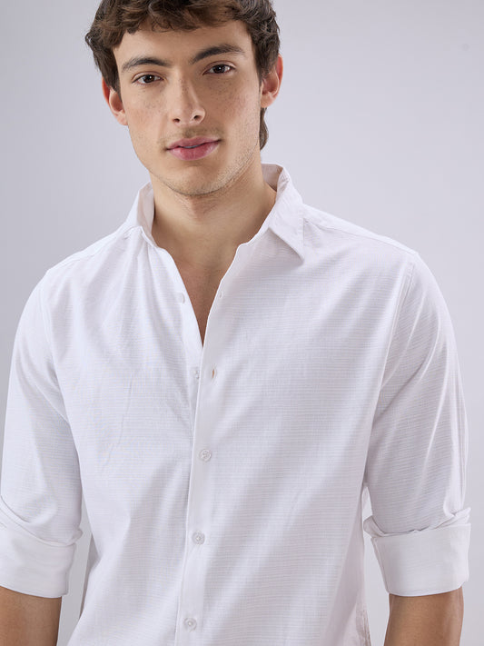 Pearl White Textured Everyday Shirt