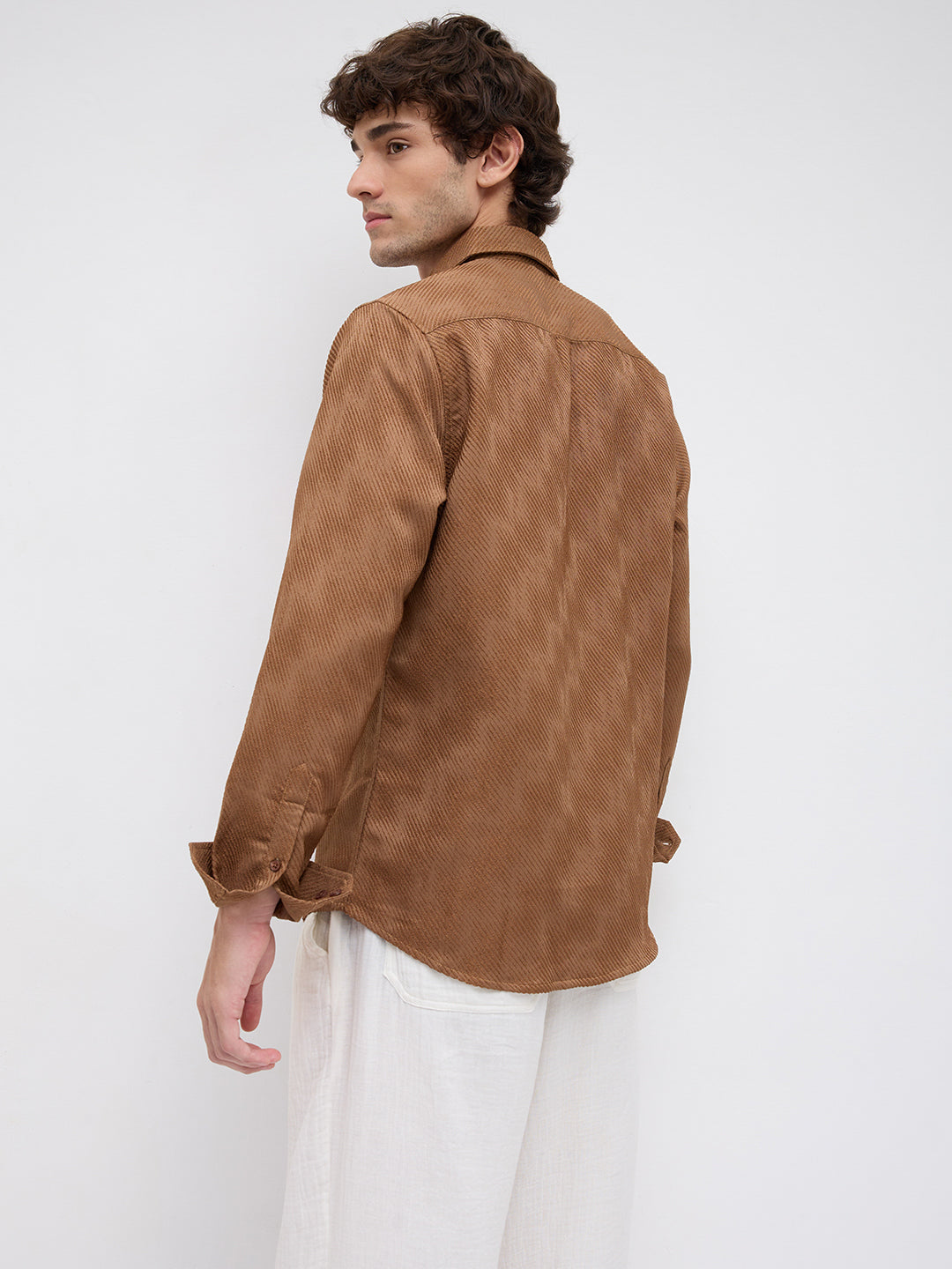 Desert Dune Diagonal Twill Textured Statement Shirt