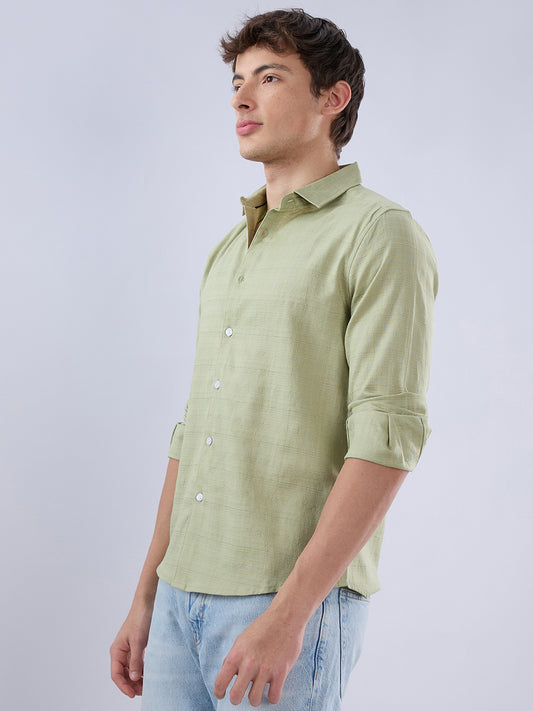 Celadon Green Textured Weave Shirt