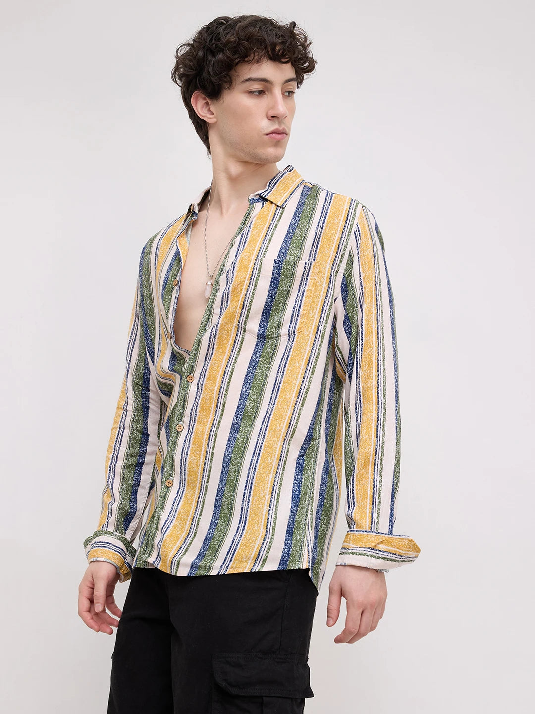 Multicolor Giclée Stripe Shirt