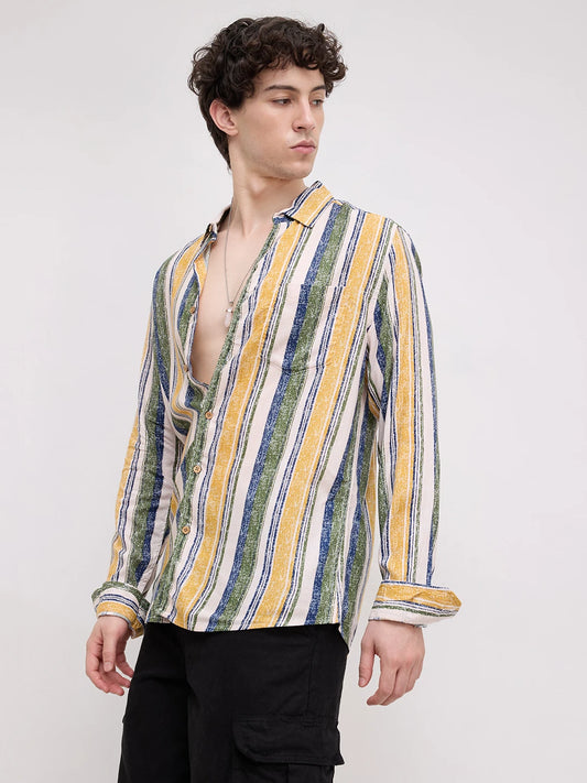Multicolor Giclée Stripe Shirt
