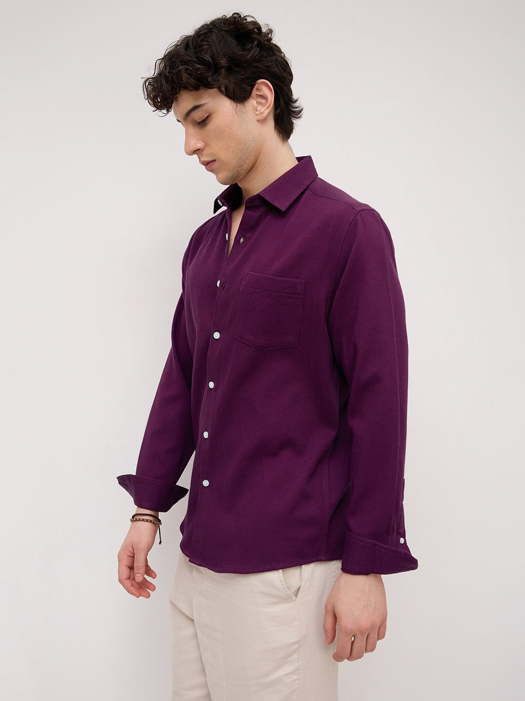 Deep Merlot Wine Micro Willow Textured Shirt