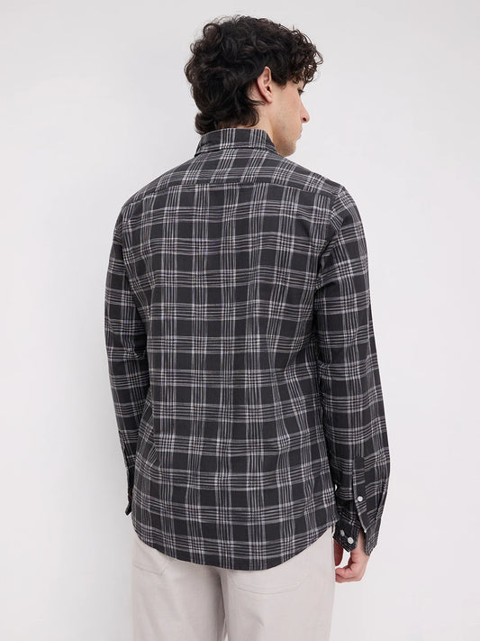 Black & Grey Box Checkered Shirt