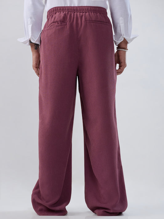 Rouge Pink Wide-Leg Crepe Trousers
