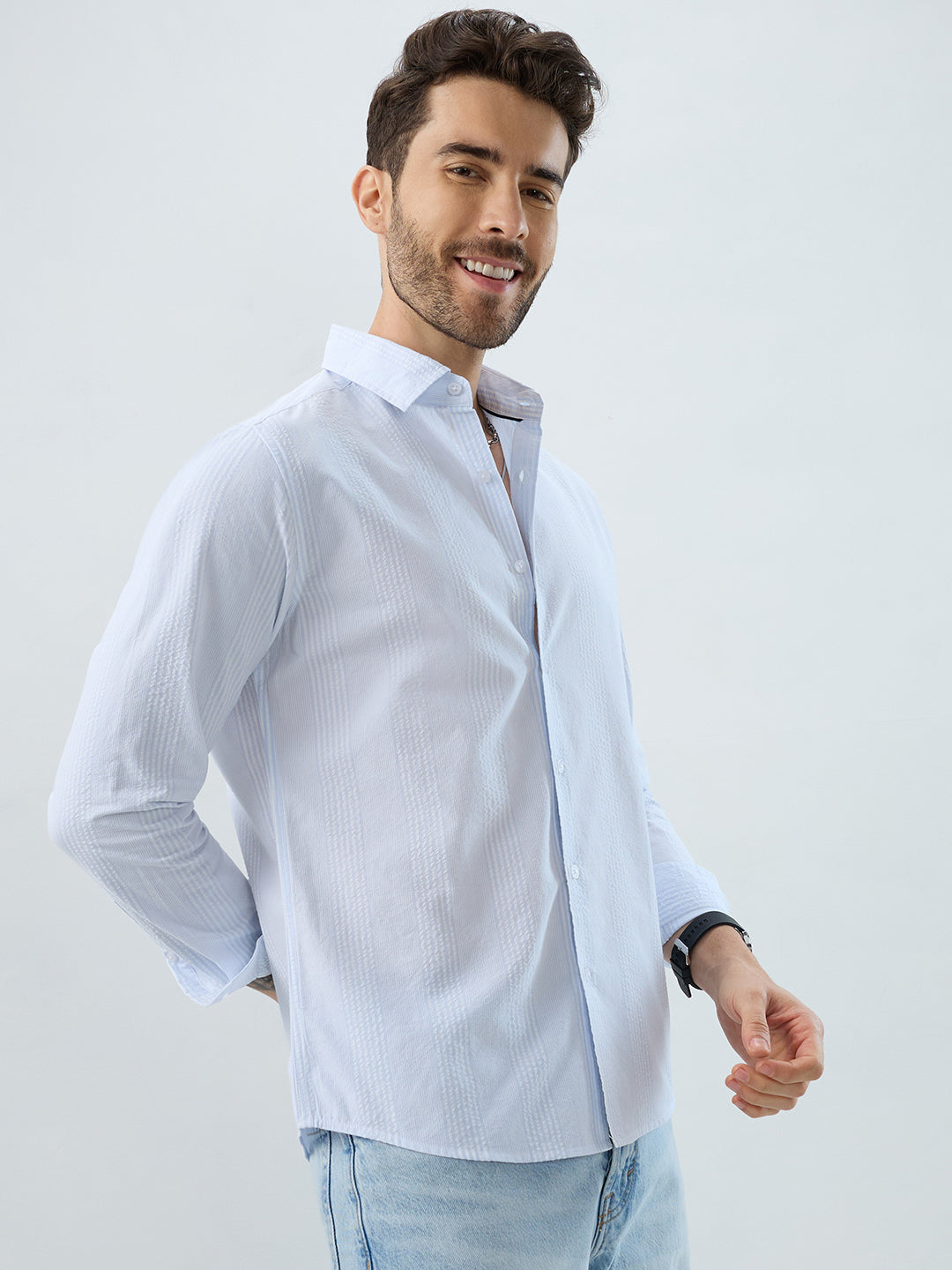 Pearl Weave Classic White Seersucker Shirt