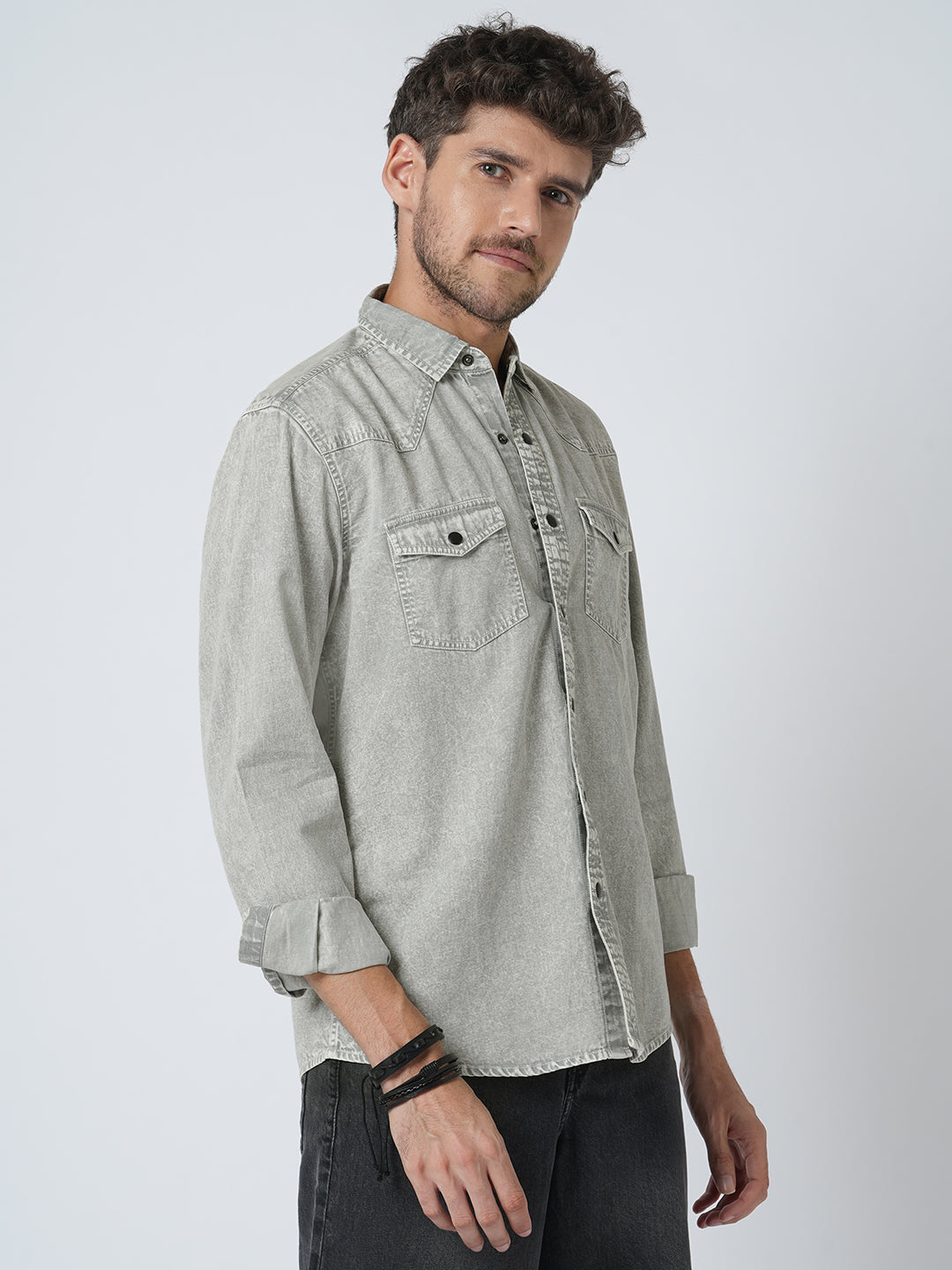 Greystone Acid Wash Double Pocket Shirt