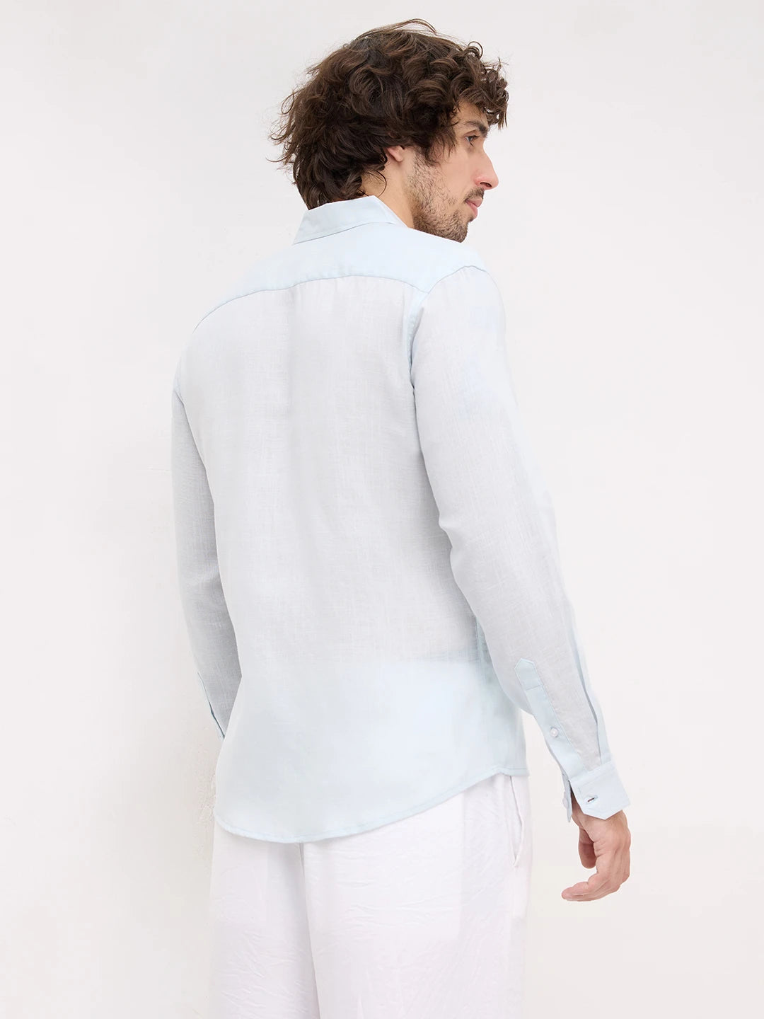 Arctic Blue Fine Textured Lyocell Everyday Shirt