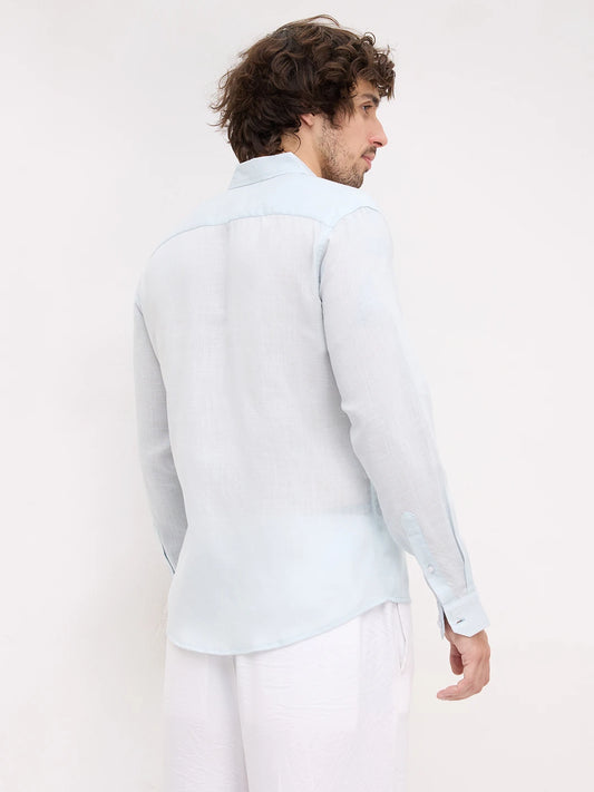 Arctic Blue Fine Textured Lyocell Everyday Shirt