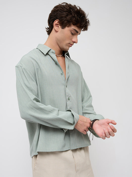 Misty Moss Green Fine Weave Shirt