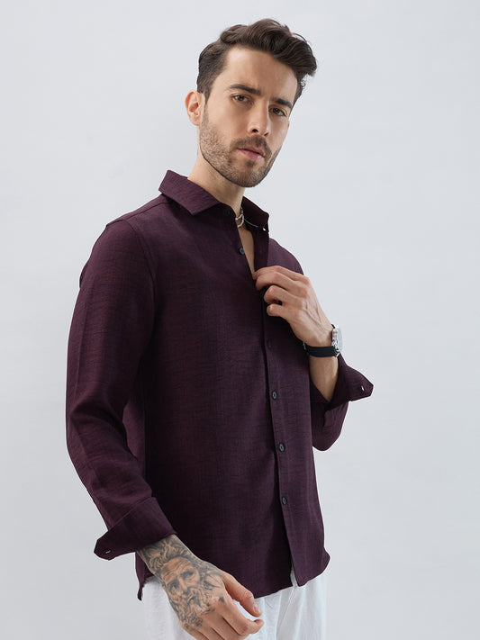 Rustic Charm Burnt Maroon Shirt
