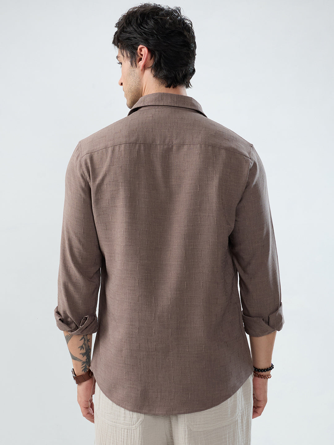 Ash Grey Minimal Textured Everyday Shirt