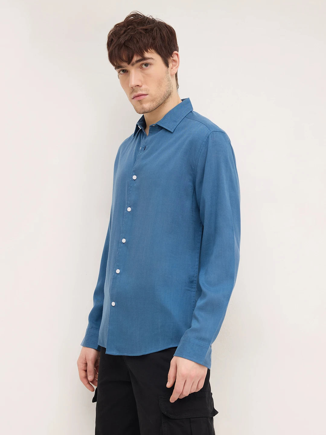 Luxe Ink Blue Lyocell Shirt