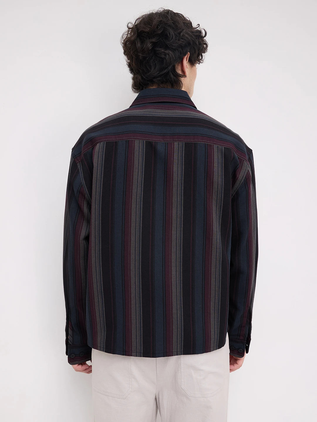 Luxe Muti-Weave Boxy Fit Crop Shirt
