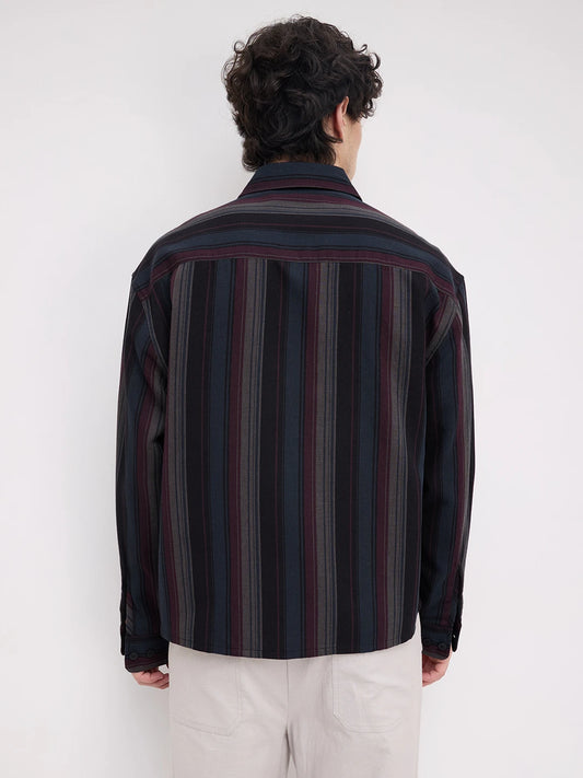 Luxe Muti-Weave Boxy Fit Crop Shirt