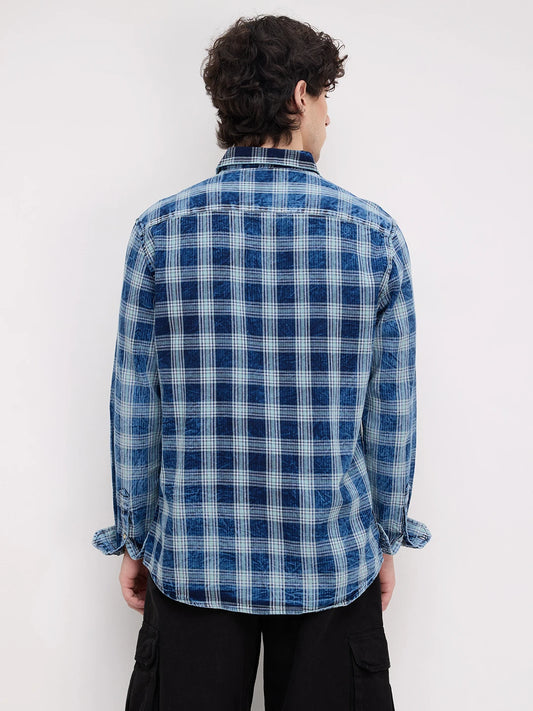 Timeless Denim Blue Box Checks Shirt