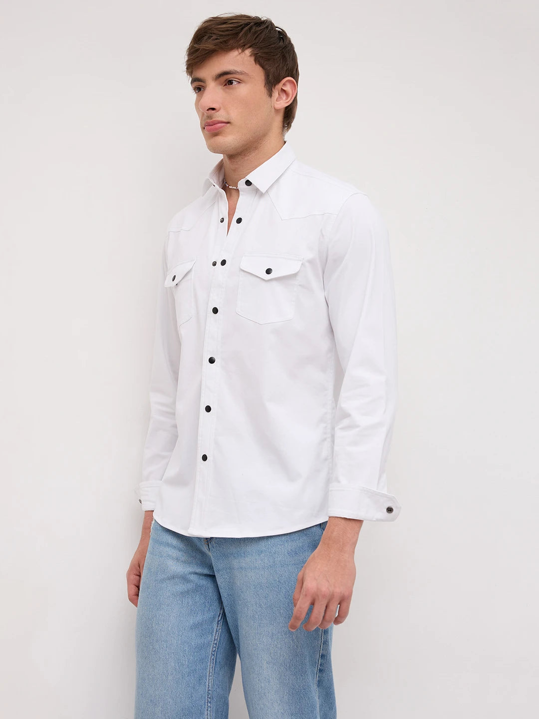 Snow White Twin Pocket Overshirt