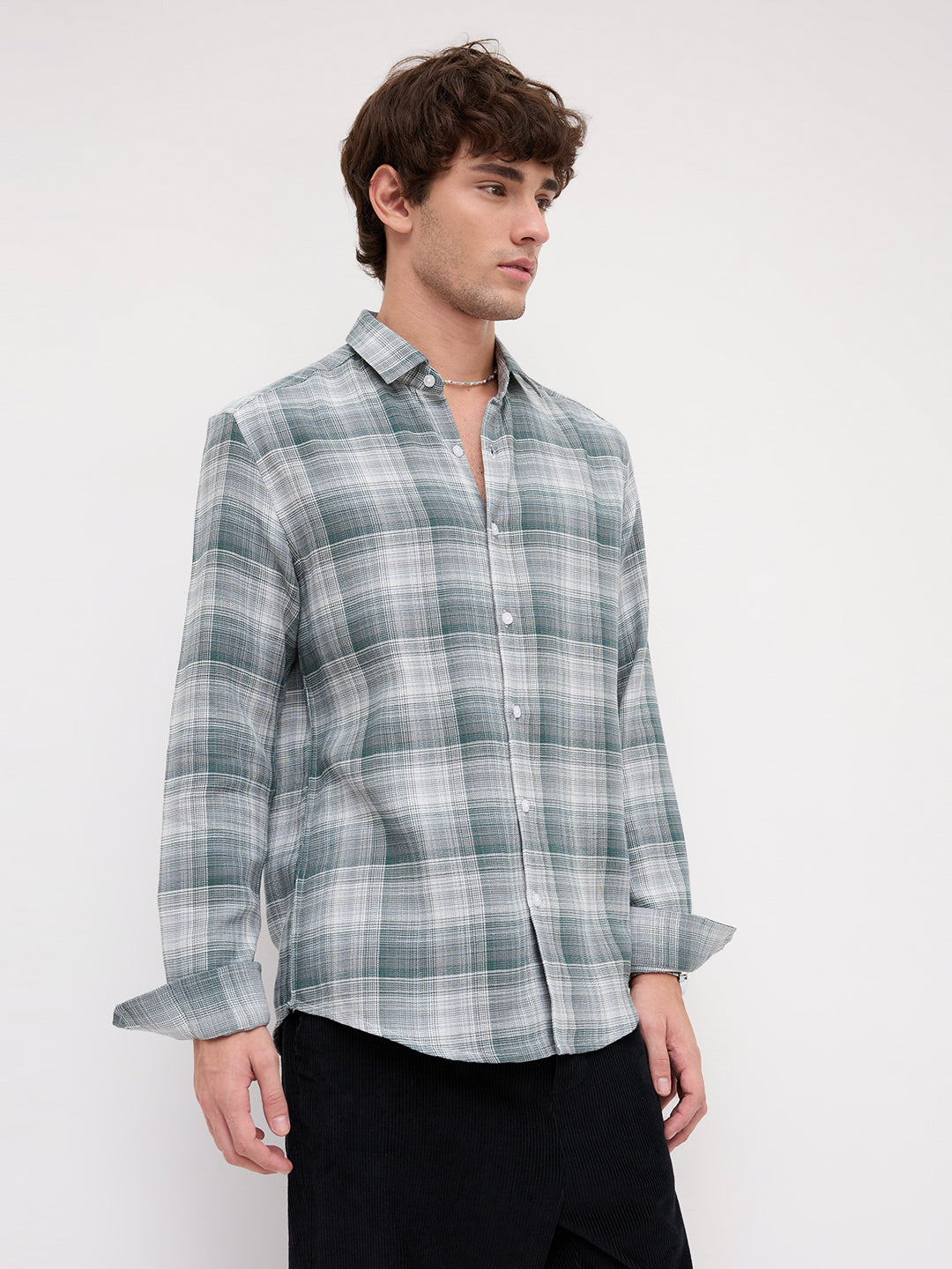 Hunter Green Glen Checks Shirt