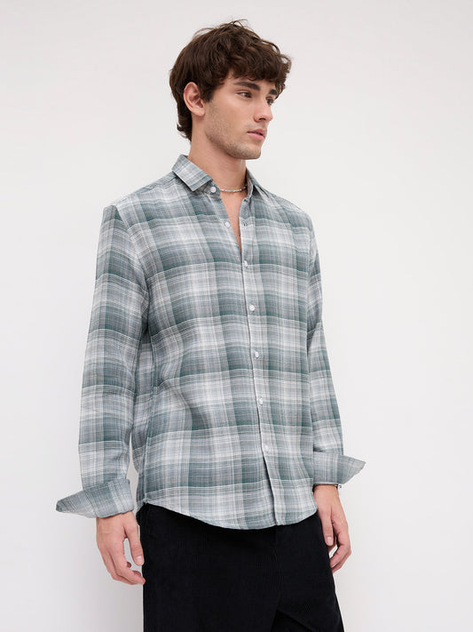 Hunter Green Glen Checks Shirt