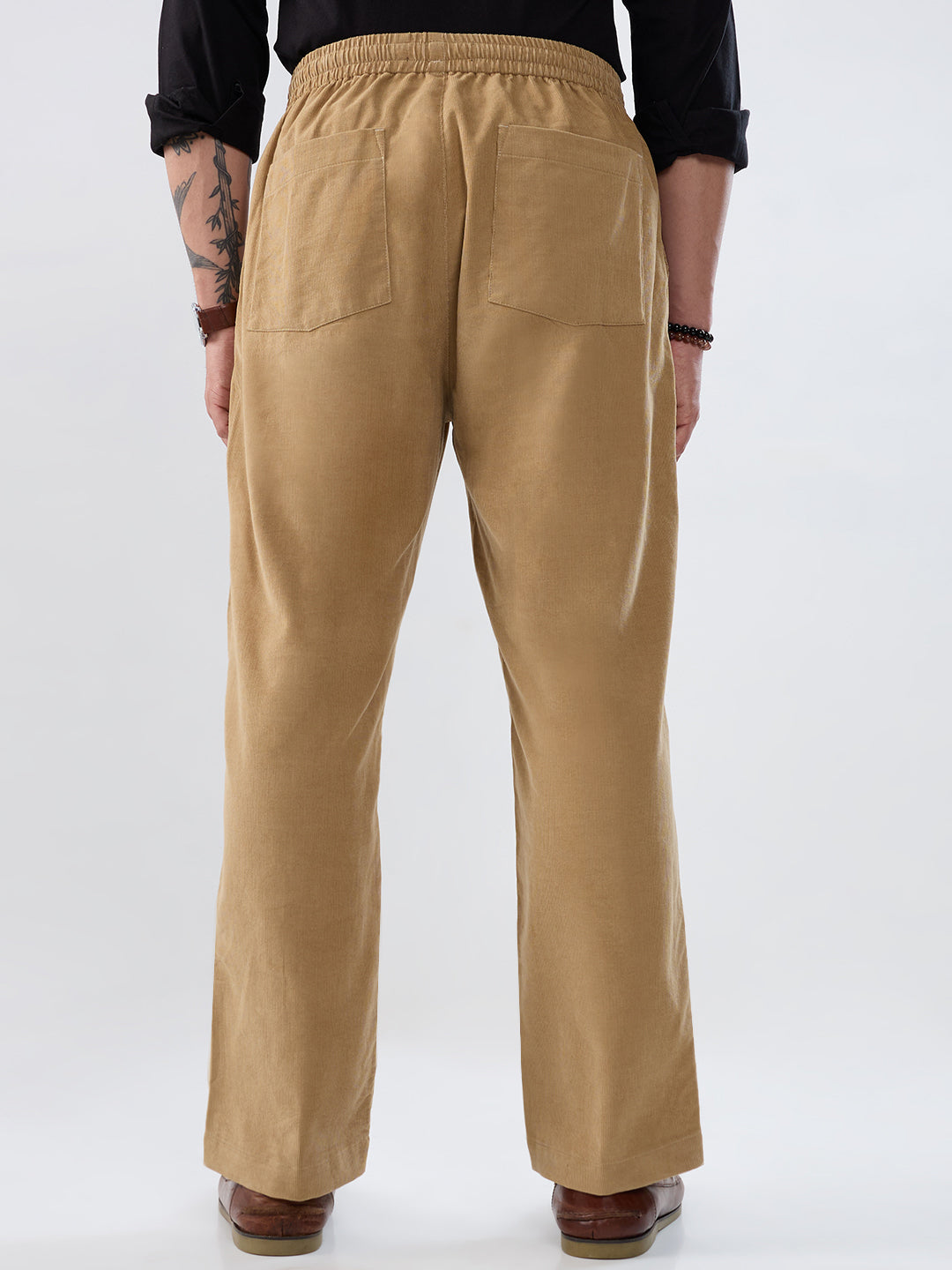 Death Valley Beige Corduroy Tapered Trousers