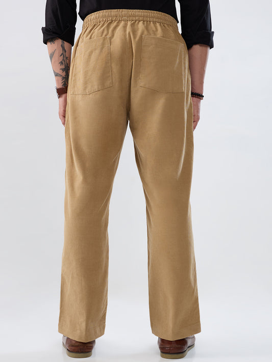 Death Valley Beige Corduroy Tapered Trousers