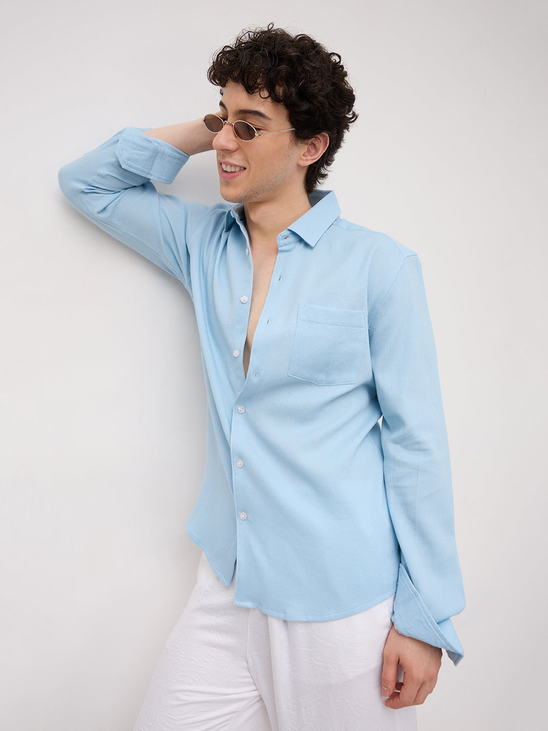 Arctic Mist Micro Willow Textured Shirt