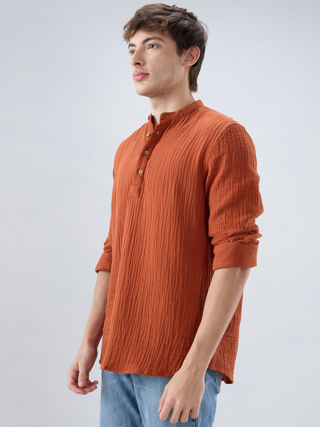 Timeless Rust Double Cloth Kurta