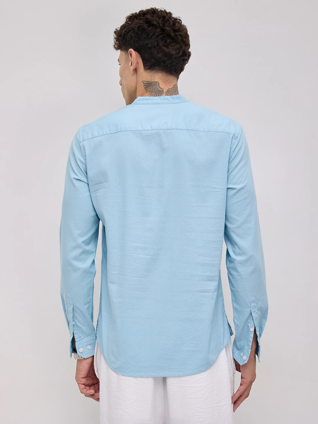 Sky Blue Basket Weave Kurta