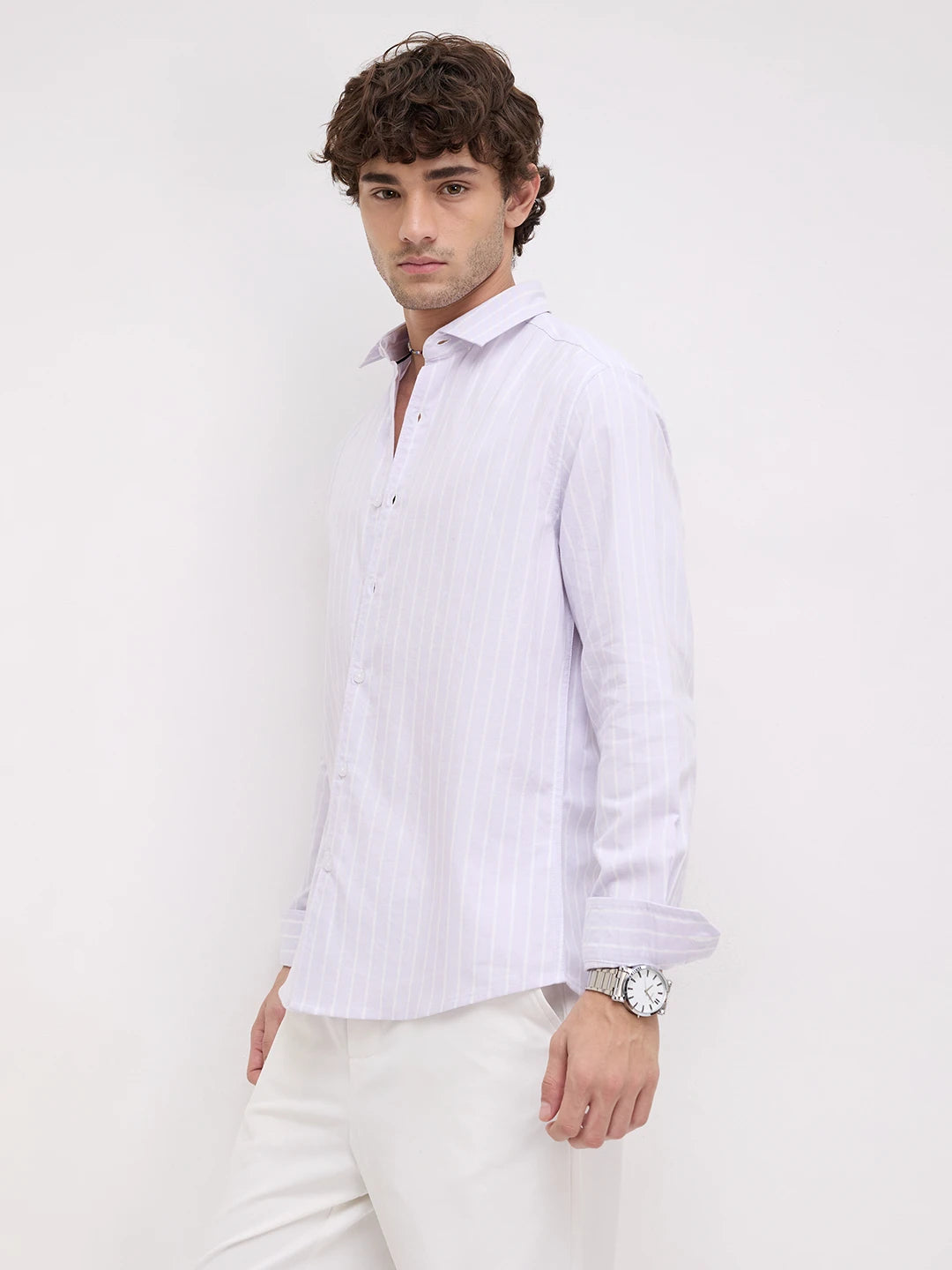 Luxe Lavender Oxford Striped Everyday Shirt