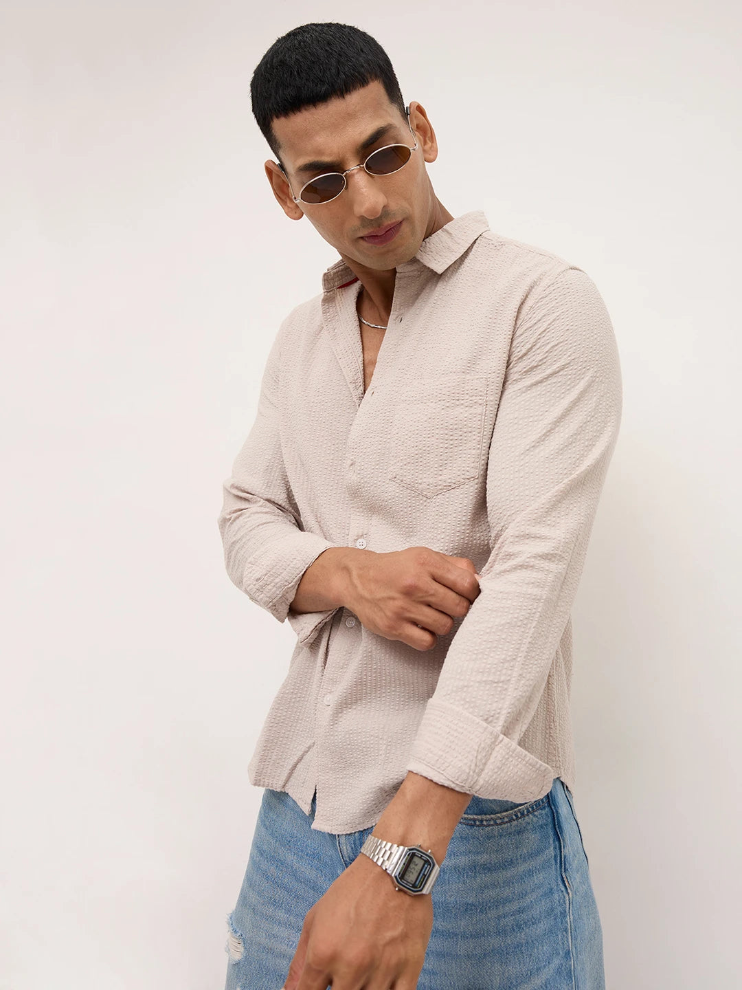 Soft Dune Premium Summer Essential Seersucker Shirt