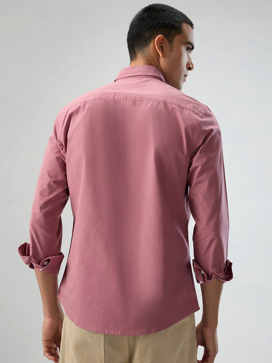 Plush Rouge Pink Peach Finish Poplin Shirt