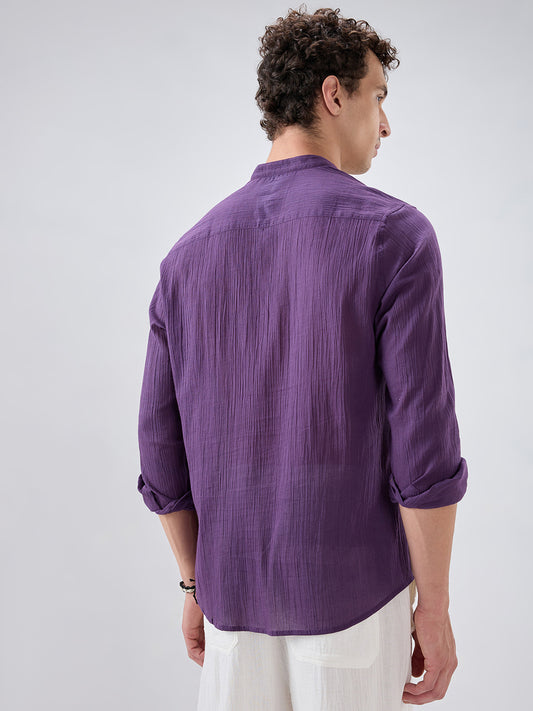 Sheer Luxury Purple Linear Crepe Kurta