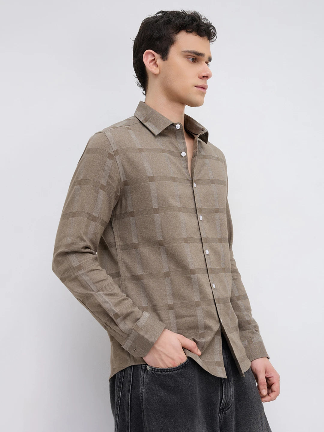 Distinctive Forest Olive Checks Shirt