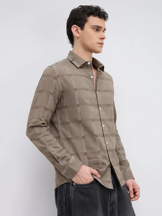 Distinctive Forest Olive Checks Shirt