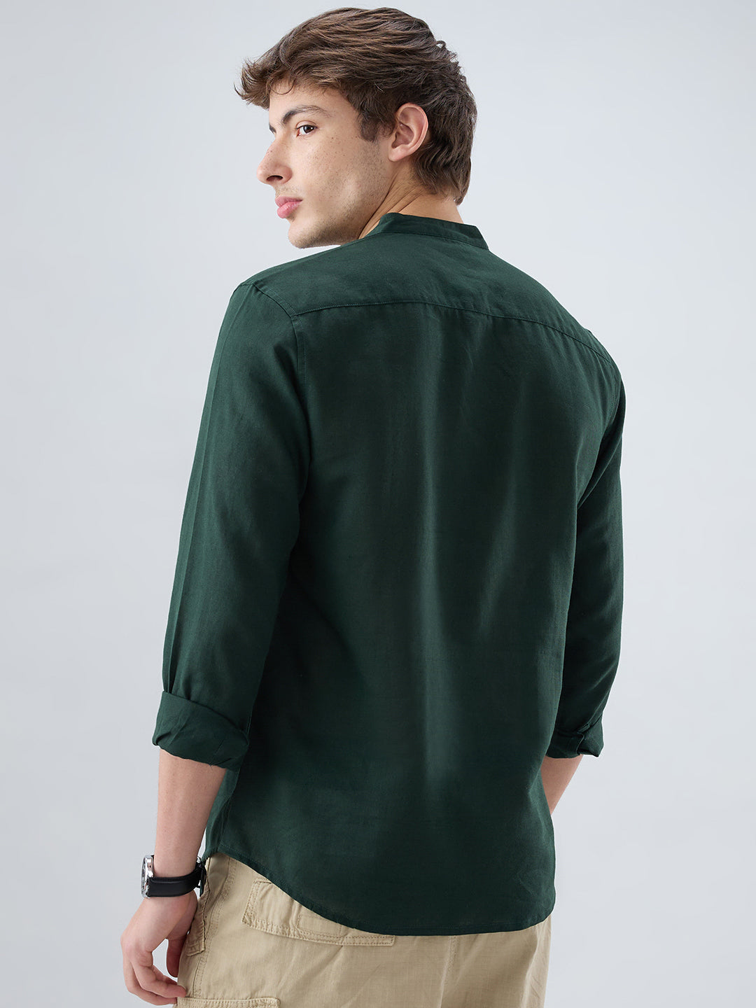 Premium Forest Green Linen Blend Kurta