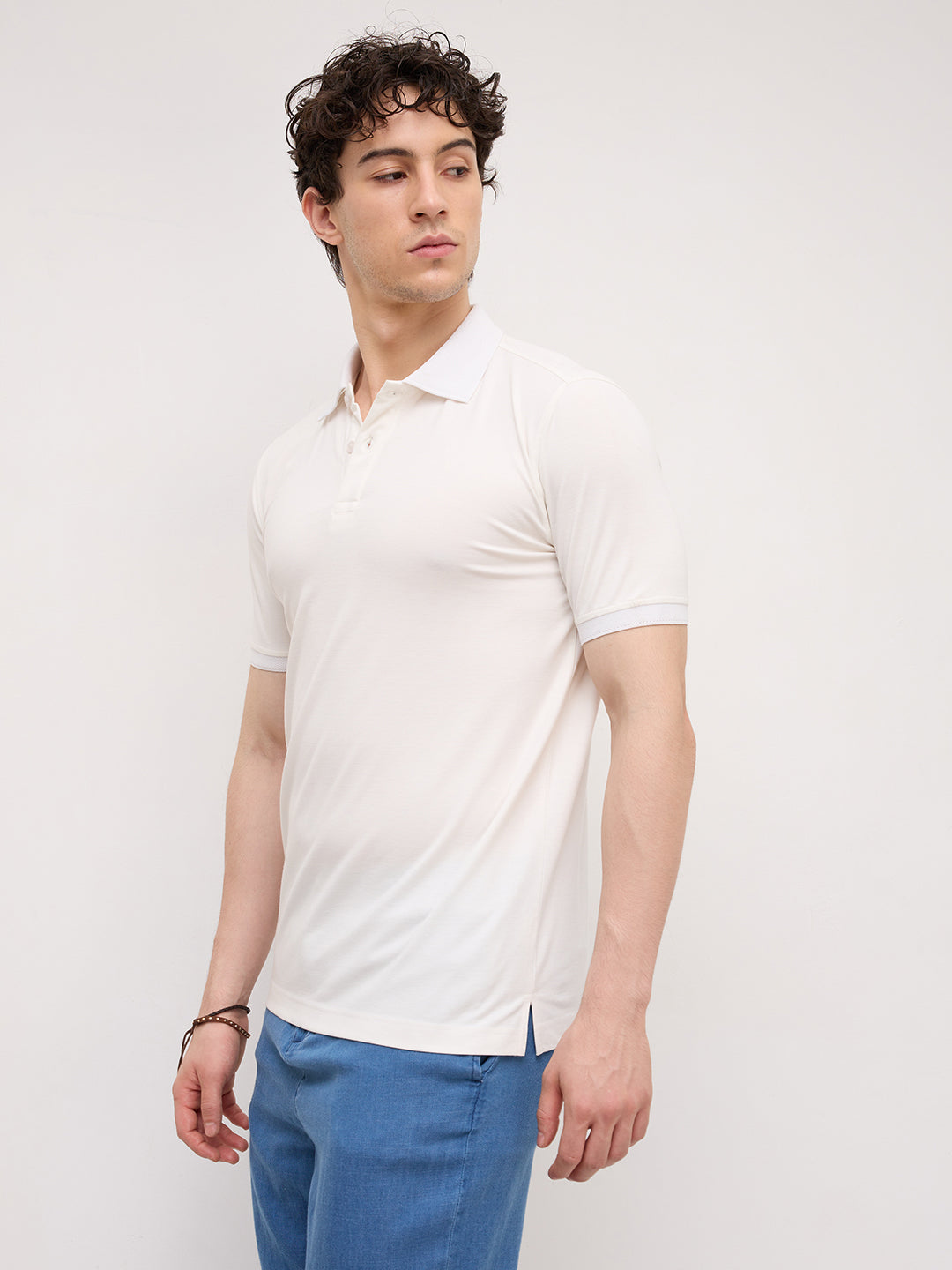 Snow White Polo Knit T-Shirt