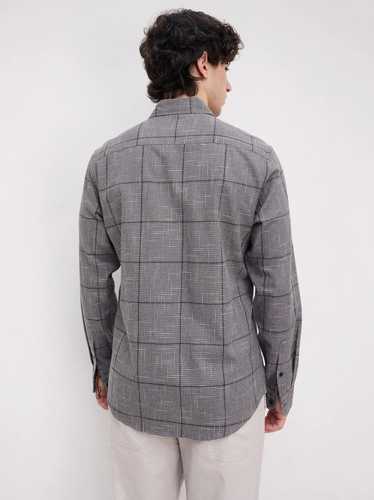 Refined Graphite Grey Windopane Checks Shirt