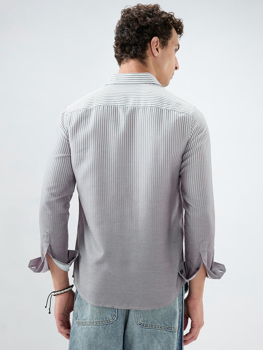 Ash Grey Pinstripe Ombre Shirt