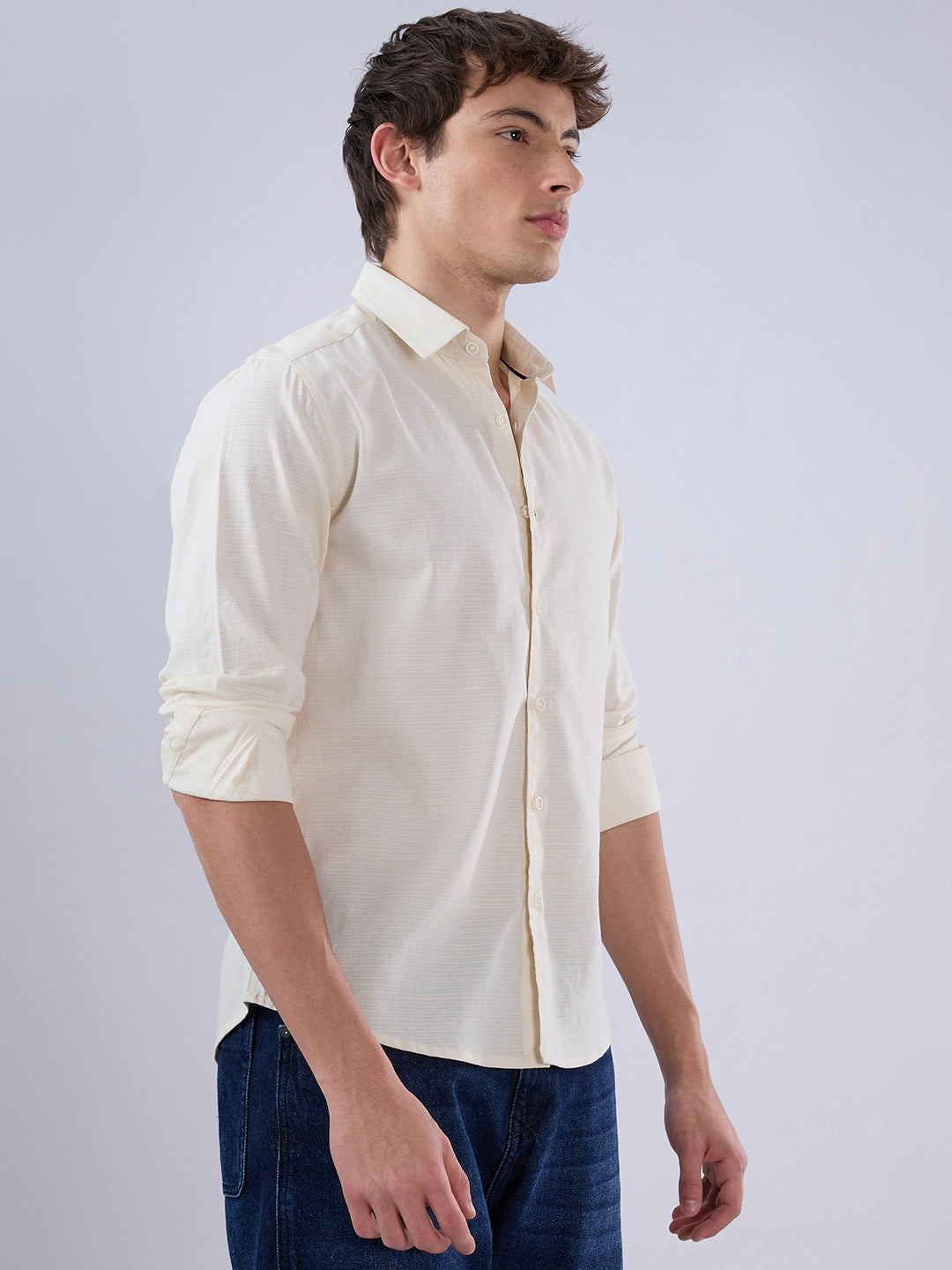 Coffee Cream Textured Everyday Shirt