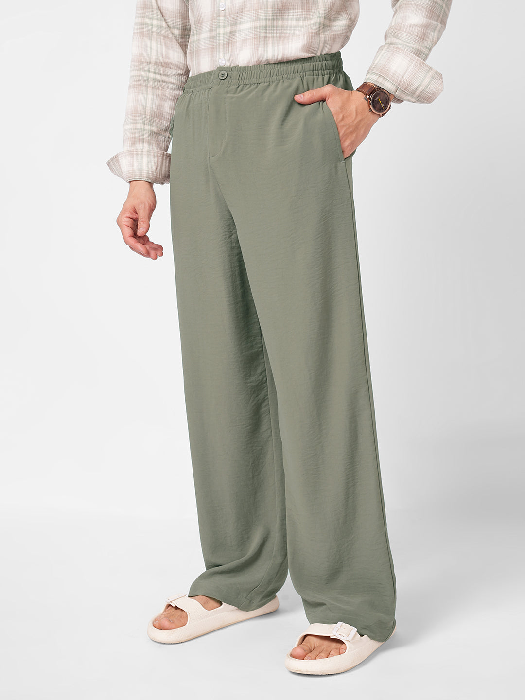 Squelchy Ash Grey Wide Leg Trousers