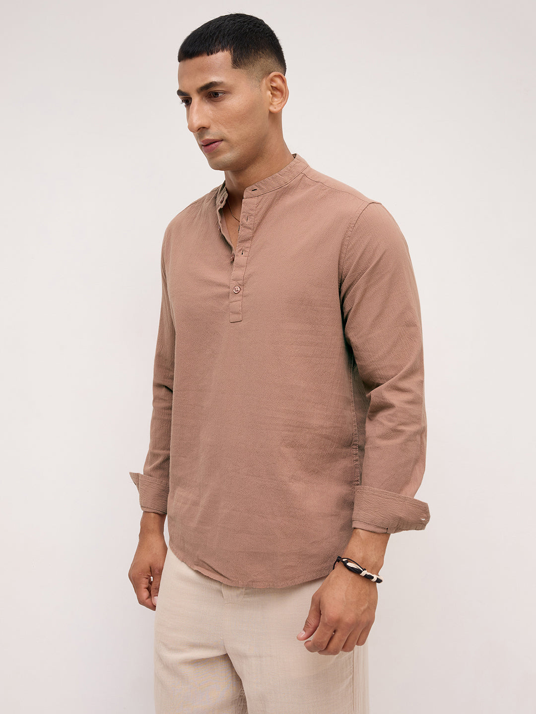 Almond Brown Fine Textured Kurta