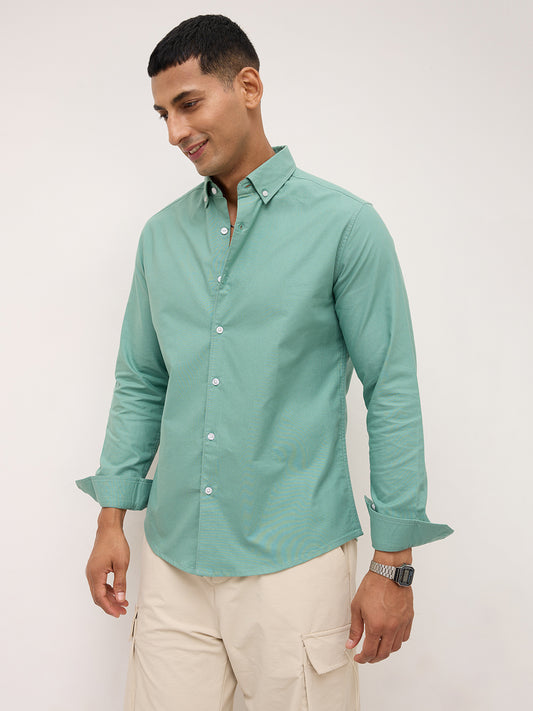Seafoam Green Button-Down Collar Business Shirt