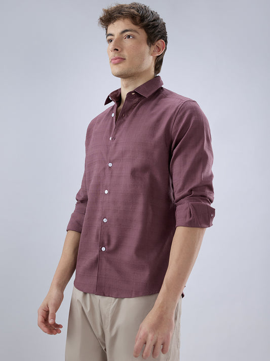 Dark Cocoa Fine Weave Textured Shirt